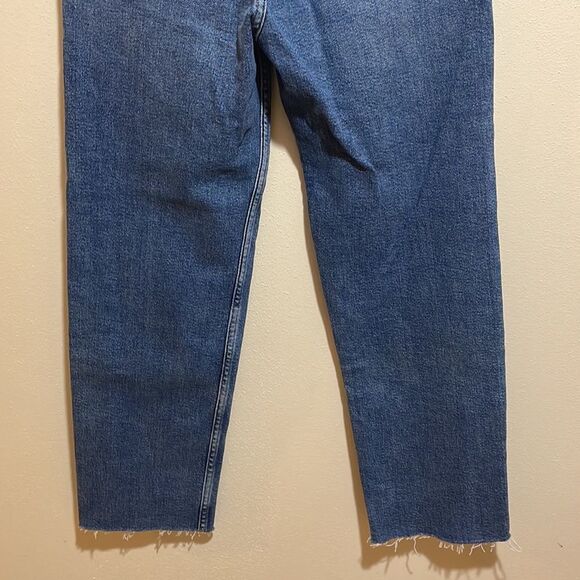 RE/DONE High Rise 70s Stove Pipe Button Fly Raw Hem Denim Jeans Size 26 - Picture 12 of 16